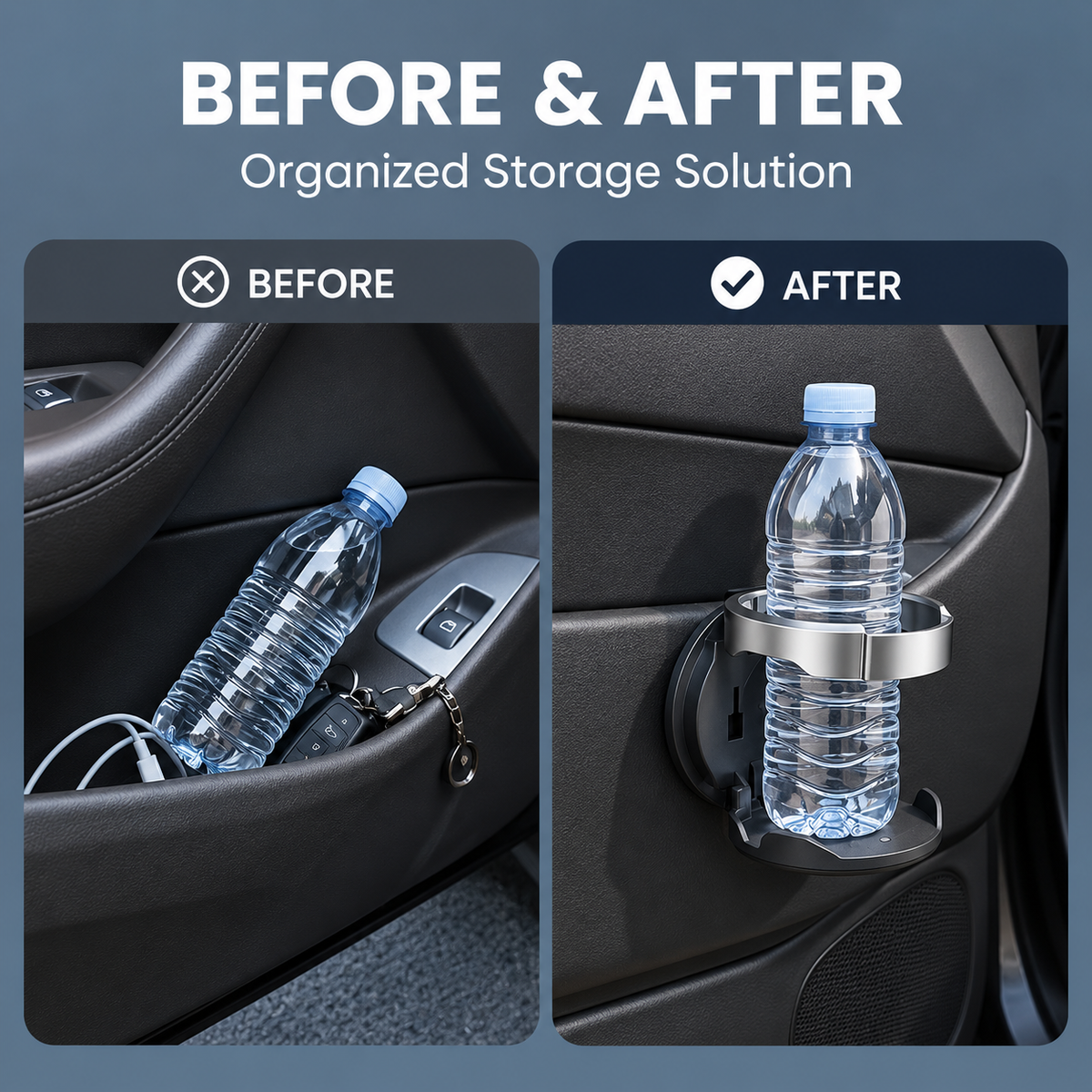 Foldable Car Door Cup & Phone Holder