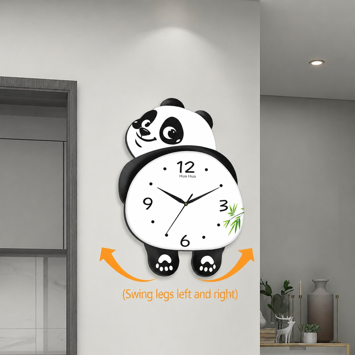 Cute Panda Swing Wall Clock (39*30)