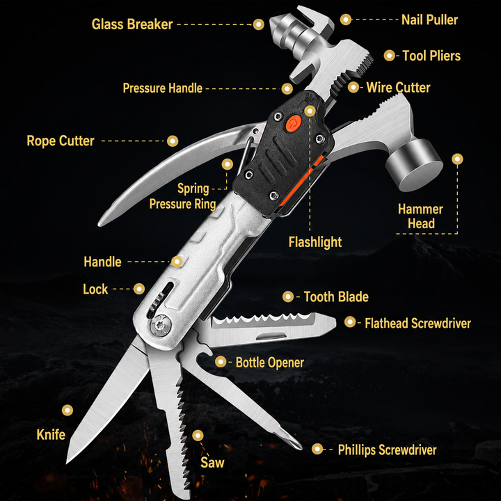 Pocket-Sized Multi Tool Hammer