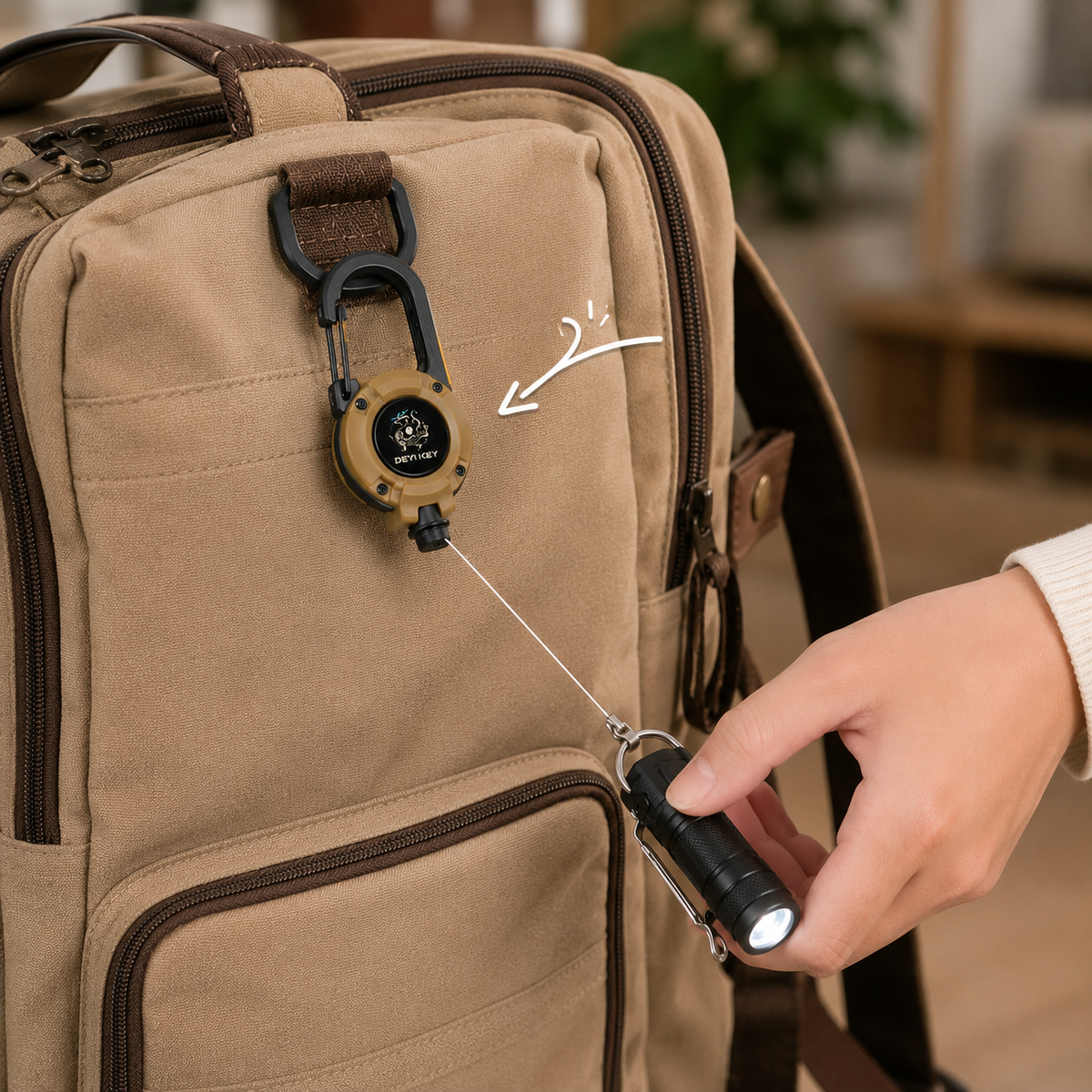 PullBack Locking Utility KeyChain