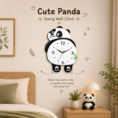 Cute Panda Swing Wall Clock (39*30)