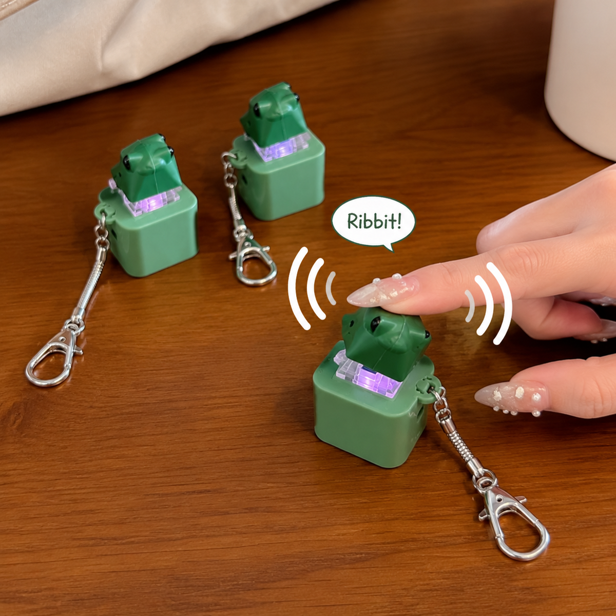 Happy Frog Squeeze Keychain