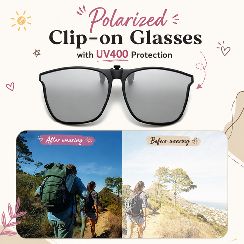 Polarized Clip-on Glasses with UV400 Protection