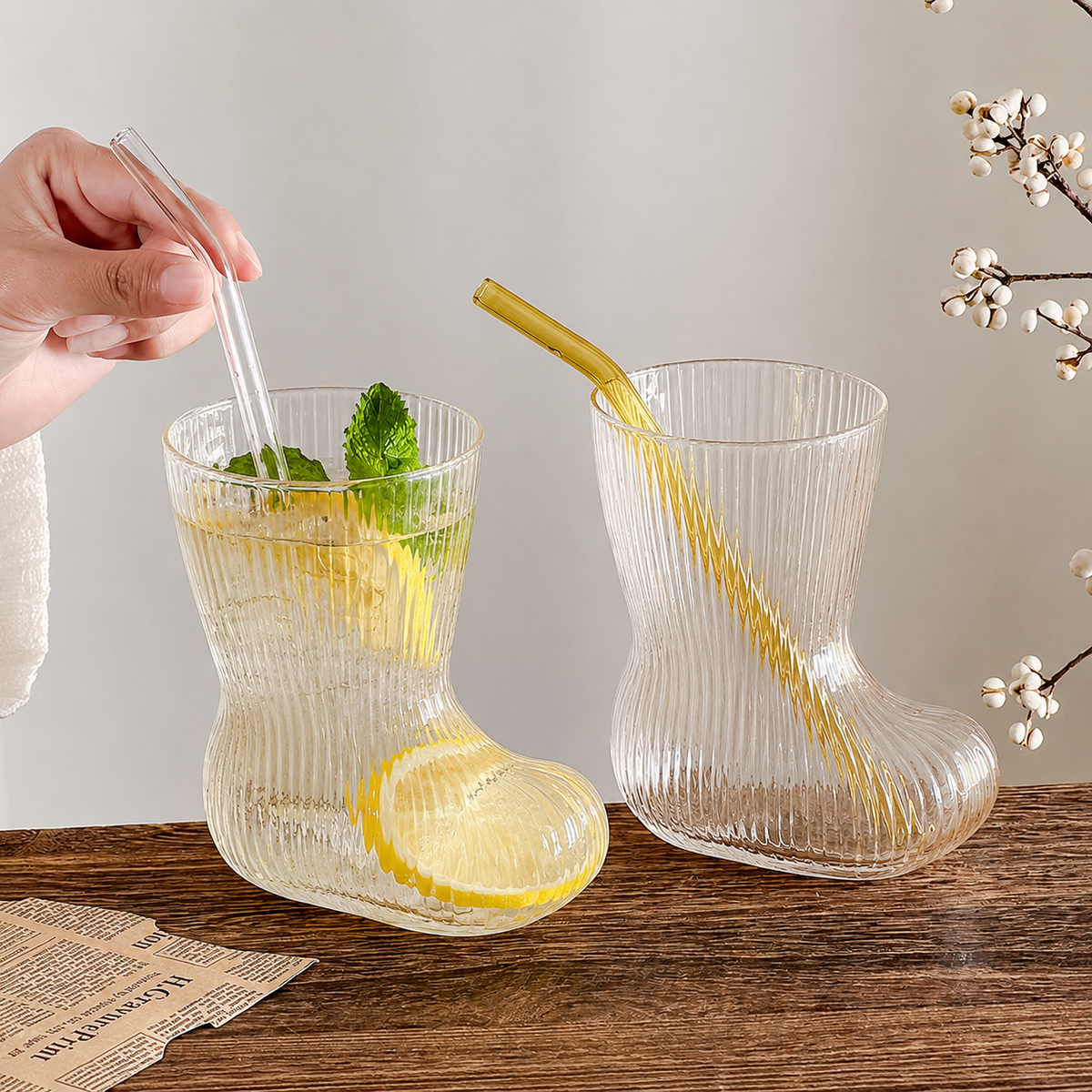 Elegant Shoe Style Drinking Glasses