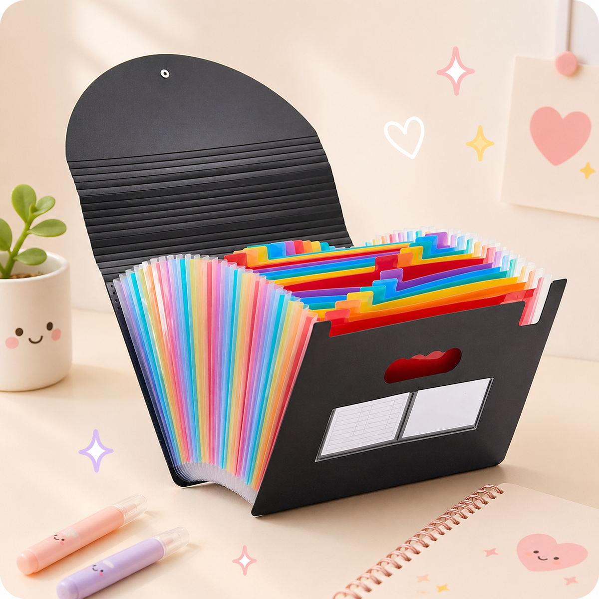 Rainbow Expanding Document Storage Folder