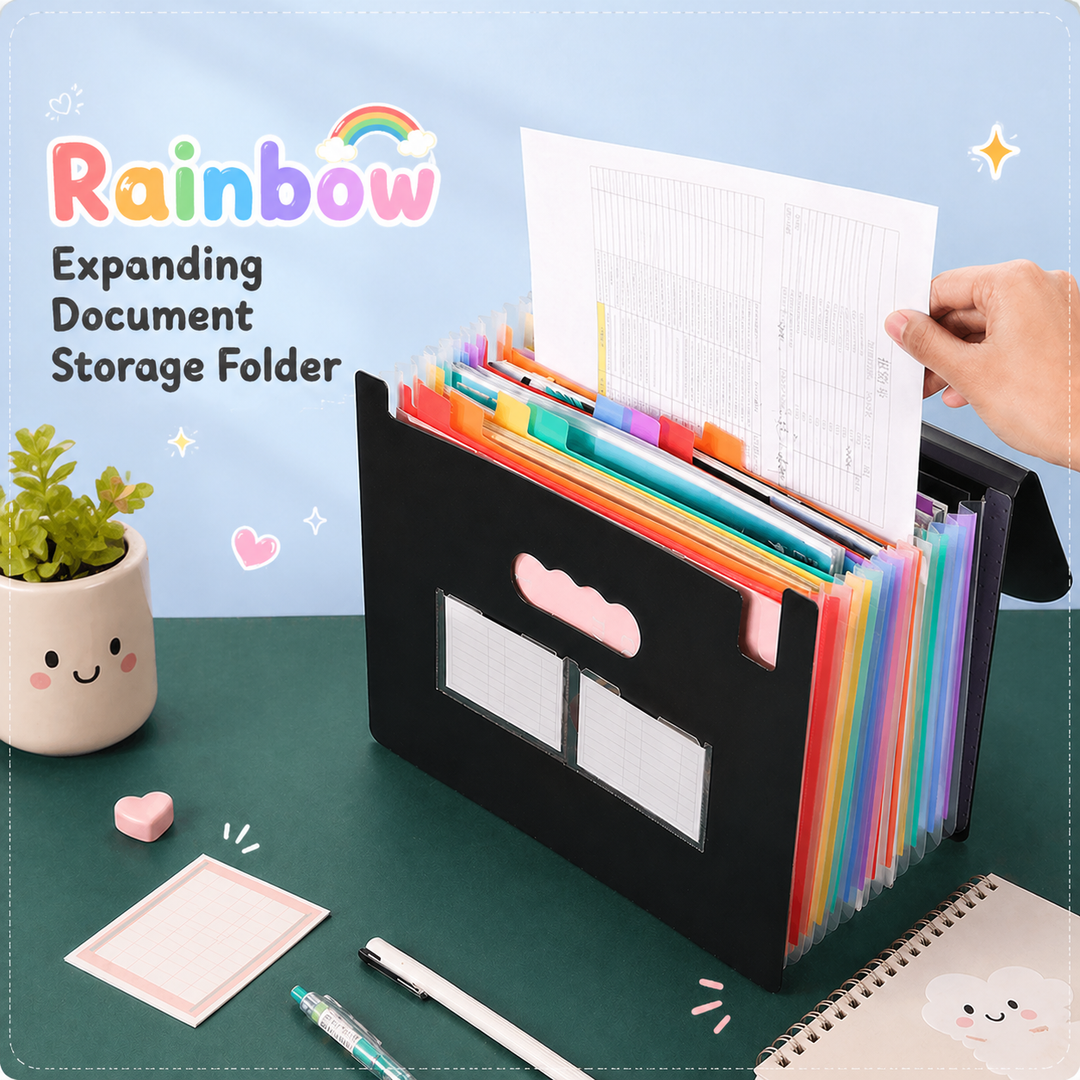 Rainbow Expanding Document Storage Folder