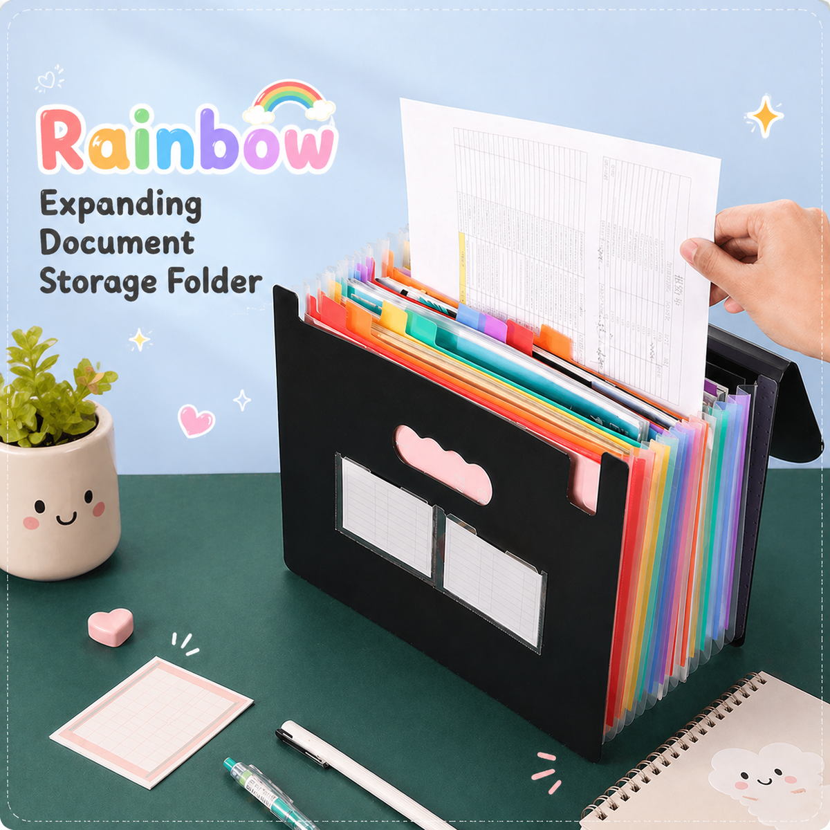 Rainbow Expanding Document Storage Folder