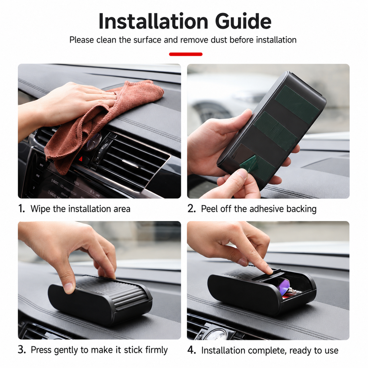 Sliding Car Dashboard Storage Box