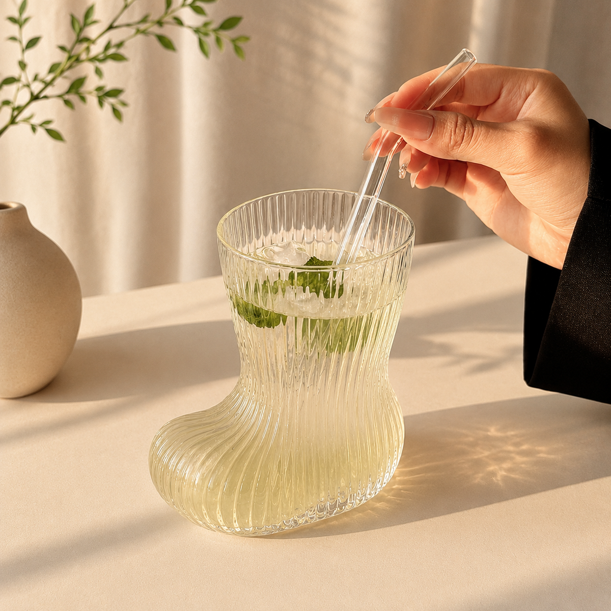 Elegant Shoe Style Drinking Glasses