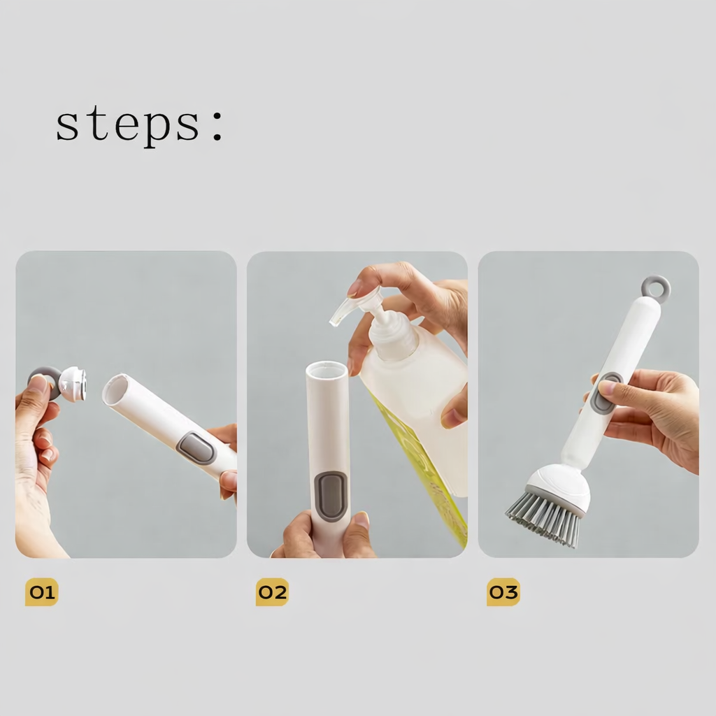 FlexiClean Soap Dispensing Brush