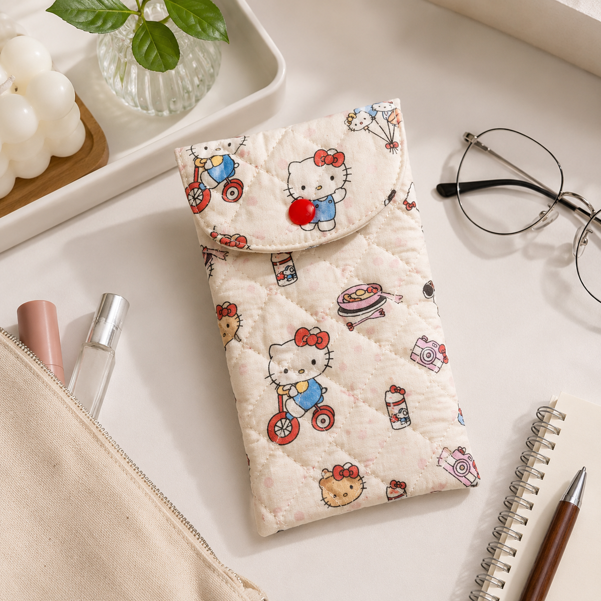 Soft Quilted Glasses Carry Case