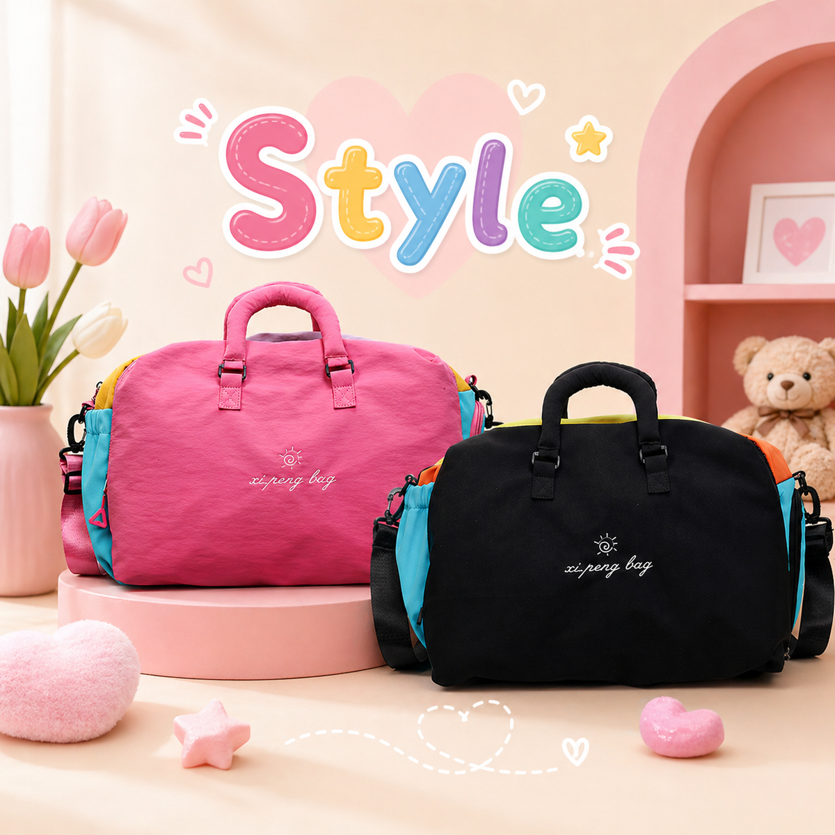 Fashionable Multi-Color Travel Tote