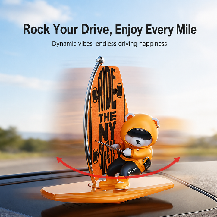 Cute Surfing Bear Car Decor