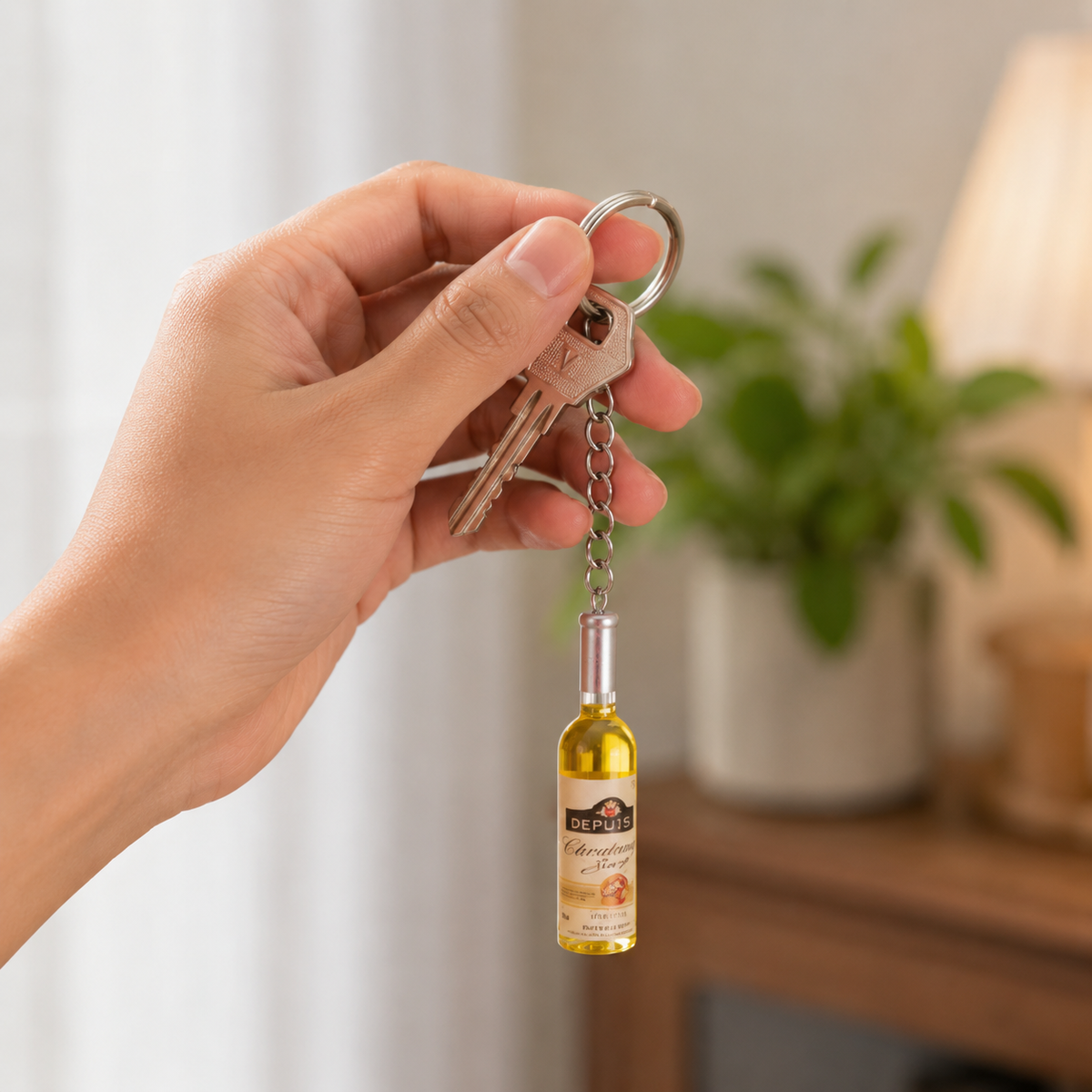 Trendy Bottle Charm Keychain