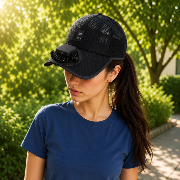 ChillBreeze Flip Fan Cap