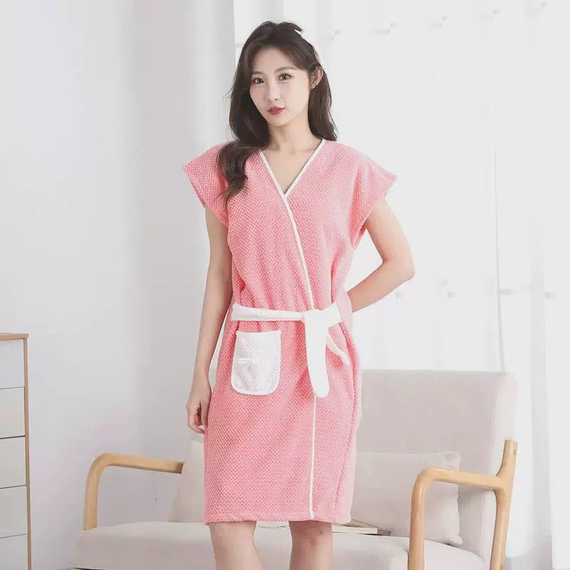 Wearable Coral Fleece Bath Towel