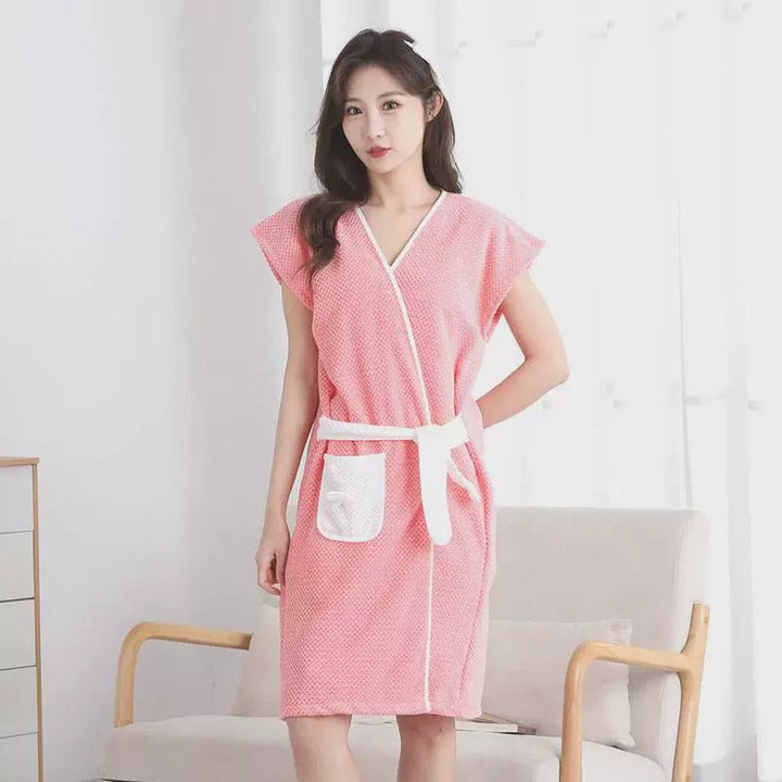 Wearable Coral Fleece Bath Towel