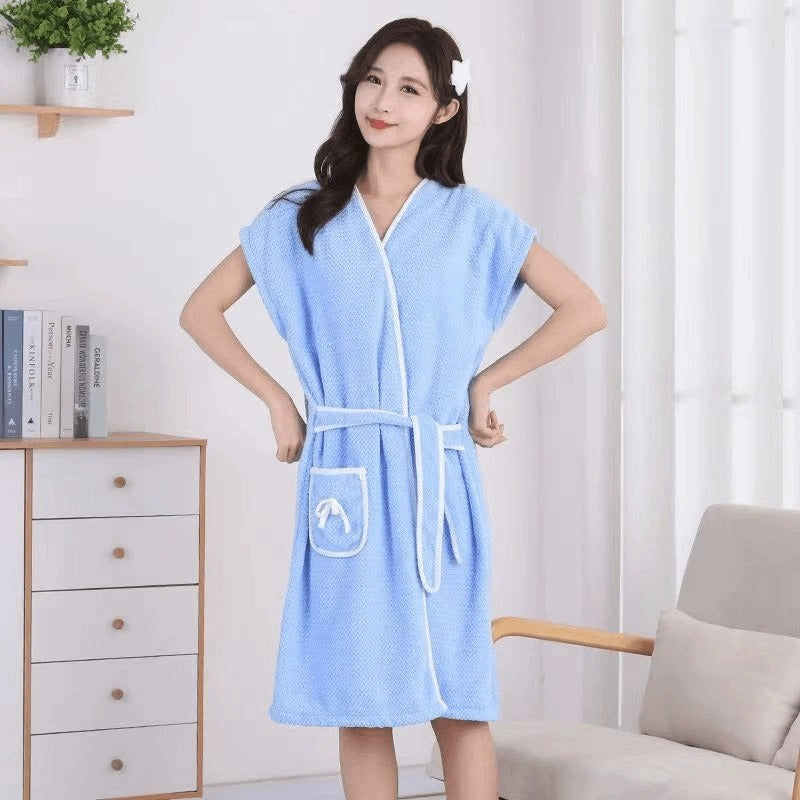 Wearable Coral Fleece Bath Towel