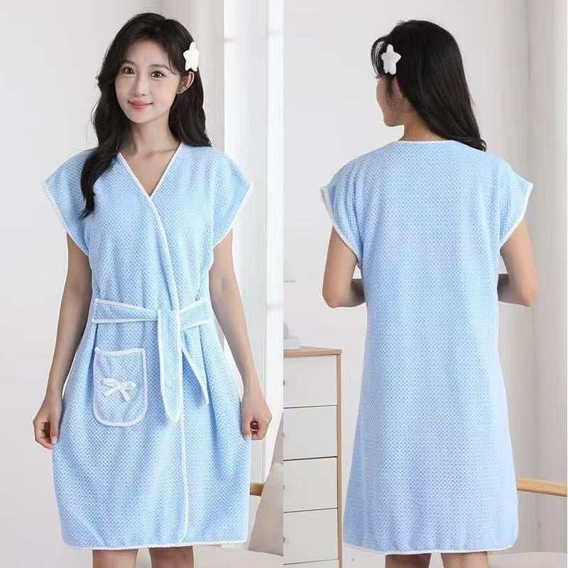 Wearable Coral Fleece Bath Towel