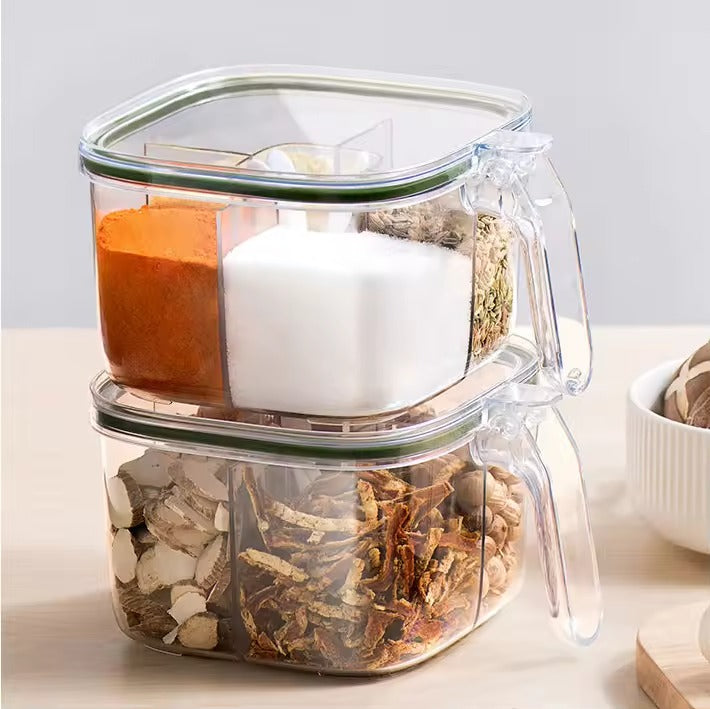 Multi-Section Spices Container with Spoon