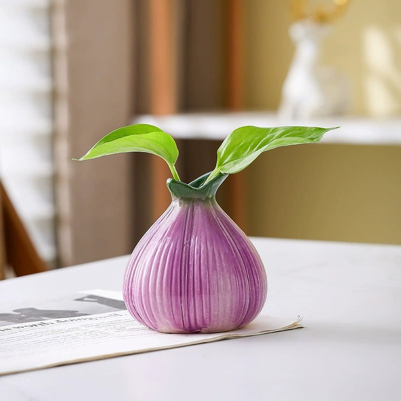 Onion Charm Ceramic Flower Vase