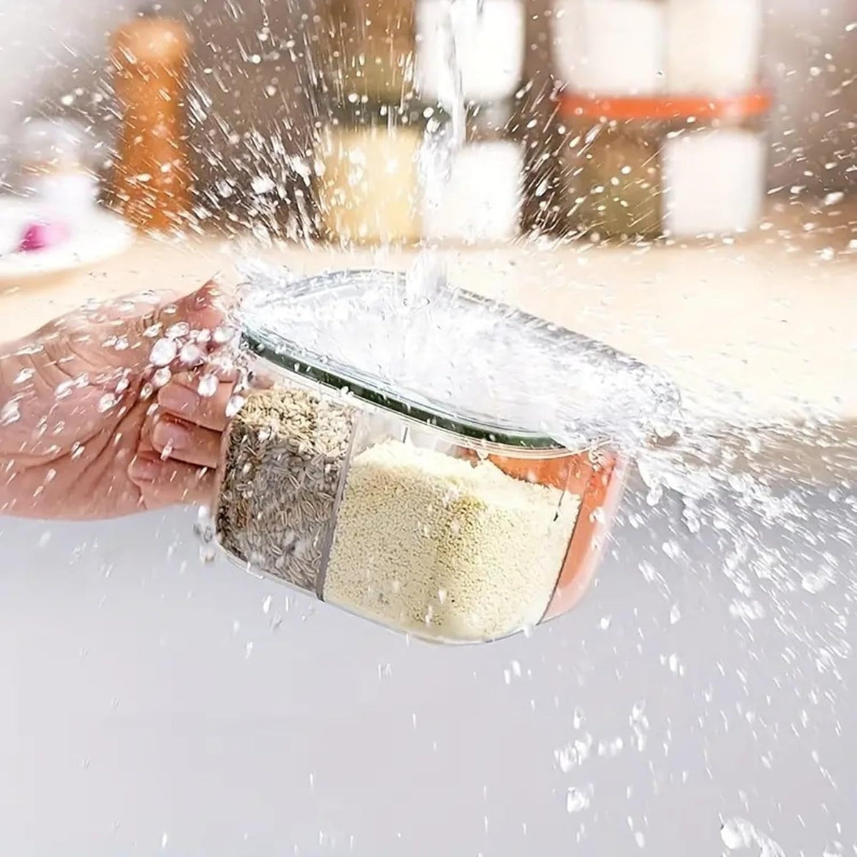 Multi-Section Spices Container with Spoon