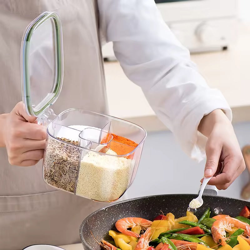 Multi-Section Spices Container with Spoon