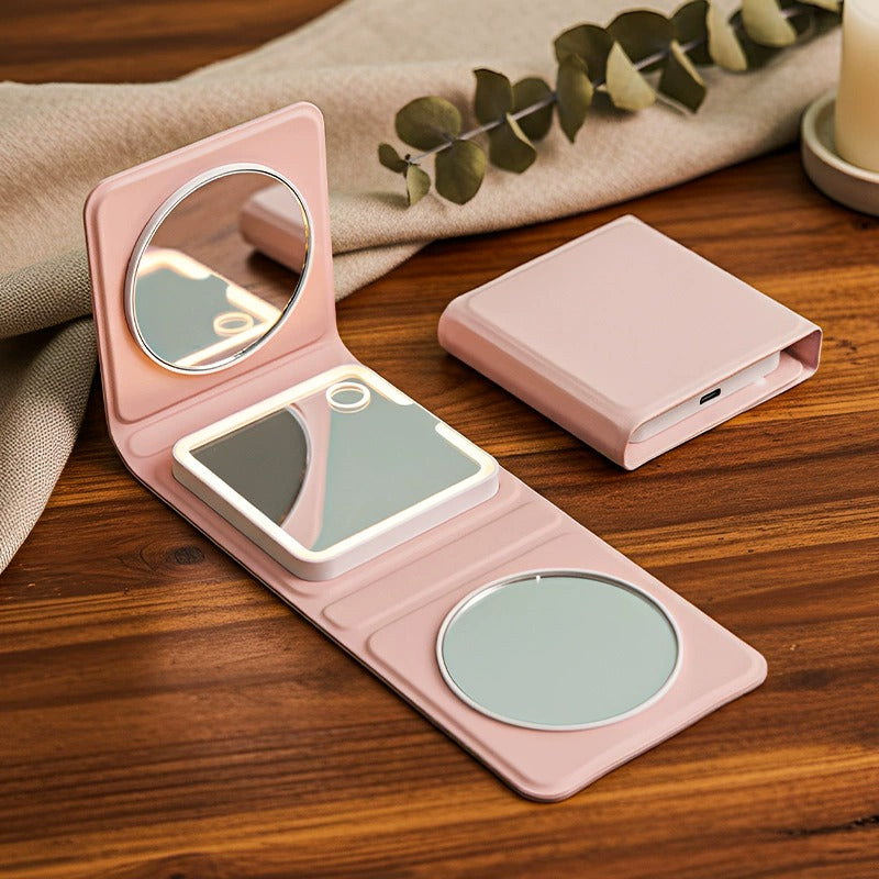 Portable Folding LED Makeup Mirror