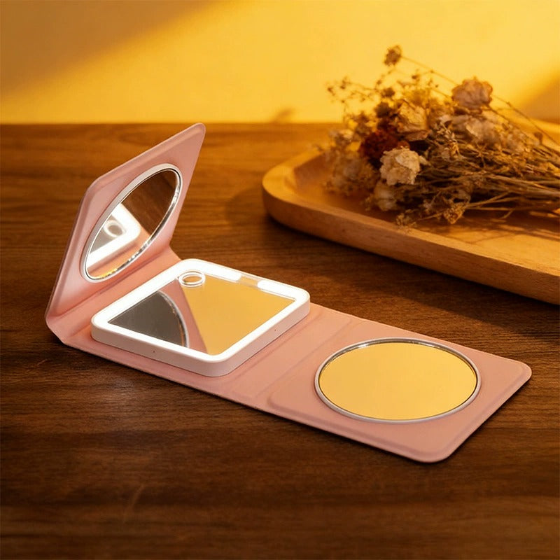 Portable Folding LED Makeup Mirror