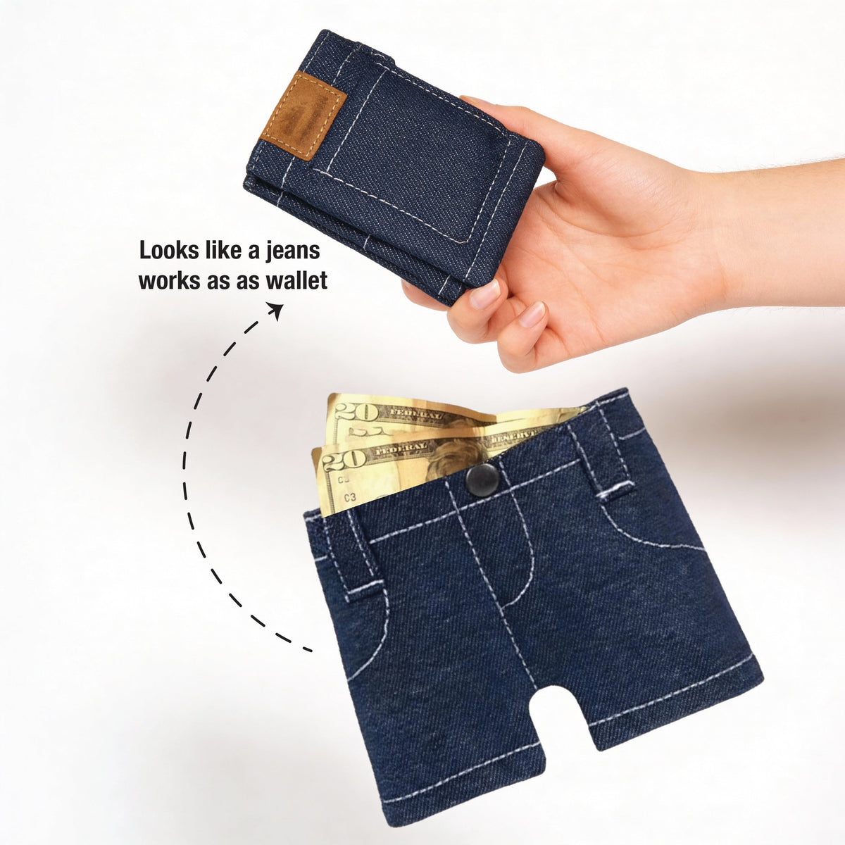 Mini Denim Jeans Wallet