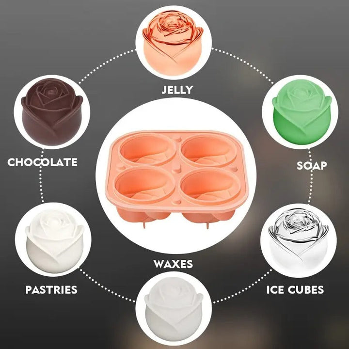 Silicone Rose Ice Cube Tray